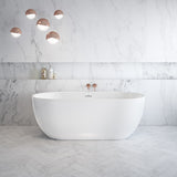 Tosca 6732 Acrylic Freestanding Center Drain Bathtub in White with White Skirt