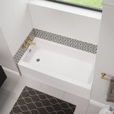 Bosca Access 6030 Acrylic Alcove Left-Hand Drain Bathtub in White