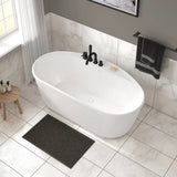 Eldora 5832 AcrylX Freestanding Center Drain Bathtub in White with White Skirt