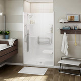 ALLIA SH-4834 Acrylic Alcove Center Drain One-Piece Shower in White