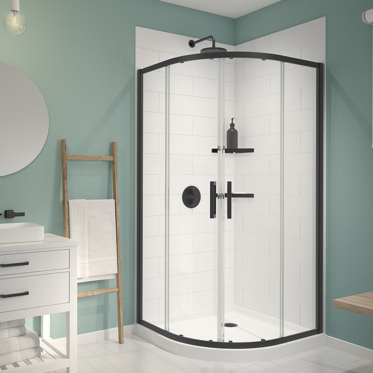 Denso 42 in. Solid Surface Glue up Two-Piece Wall Kit in White