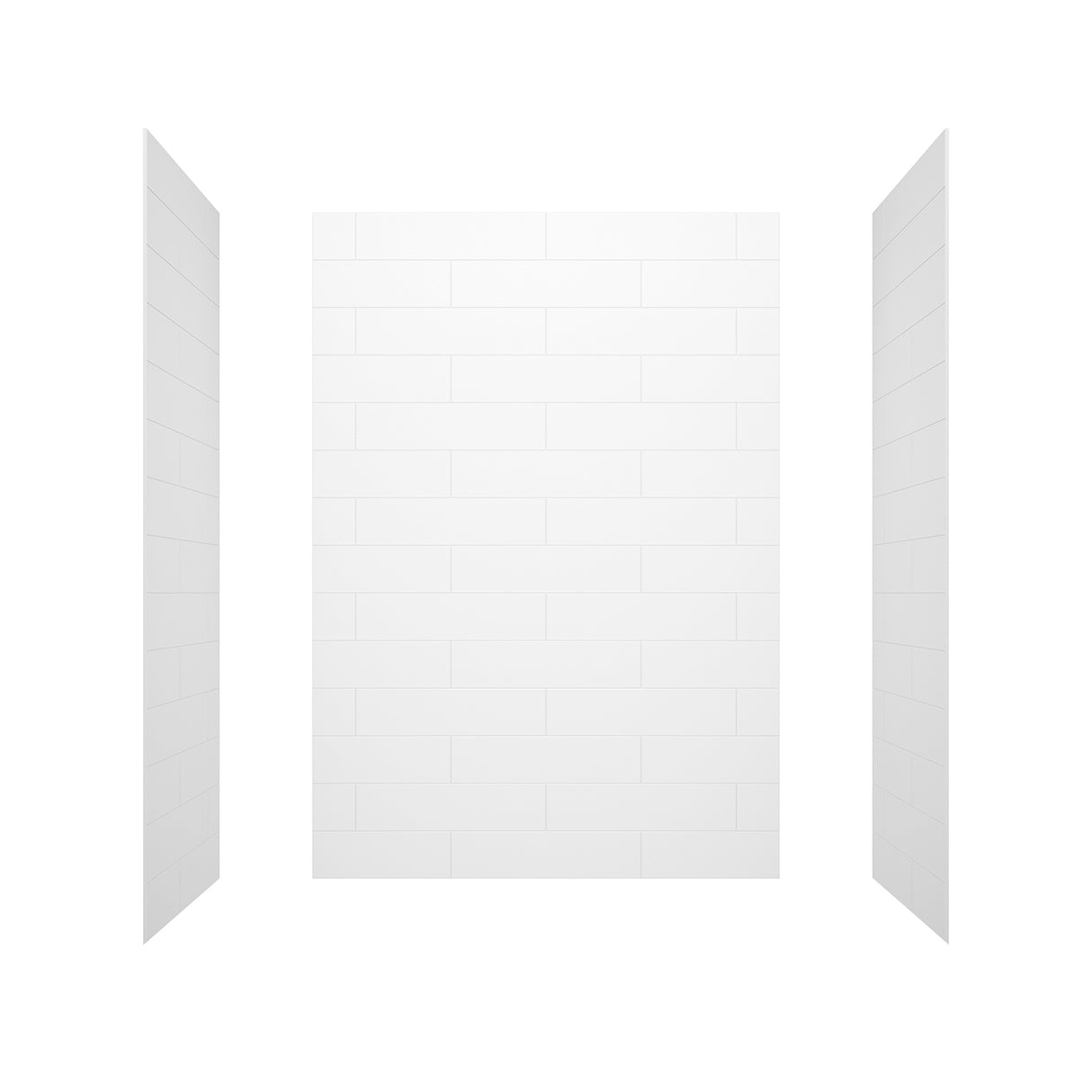 Denso 62 in. Solid Surface Glue up Back Wall in White