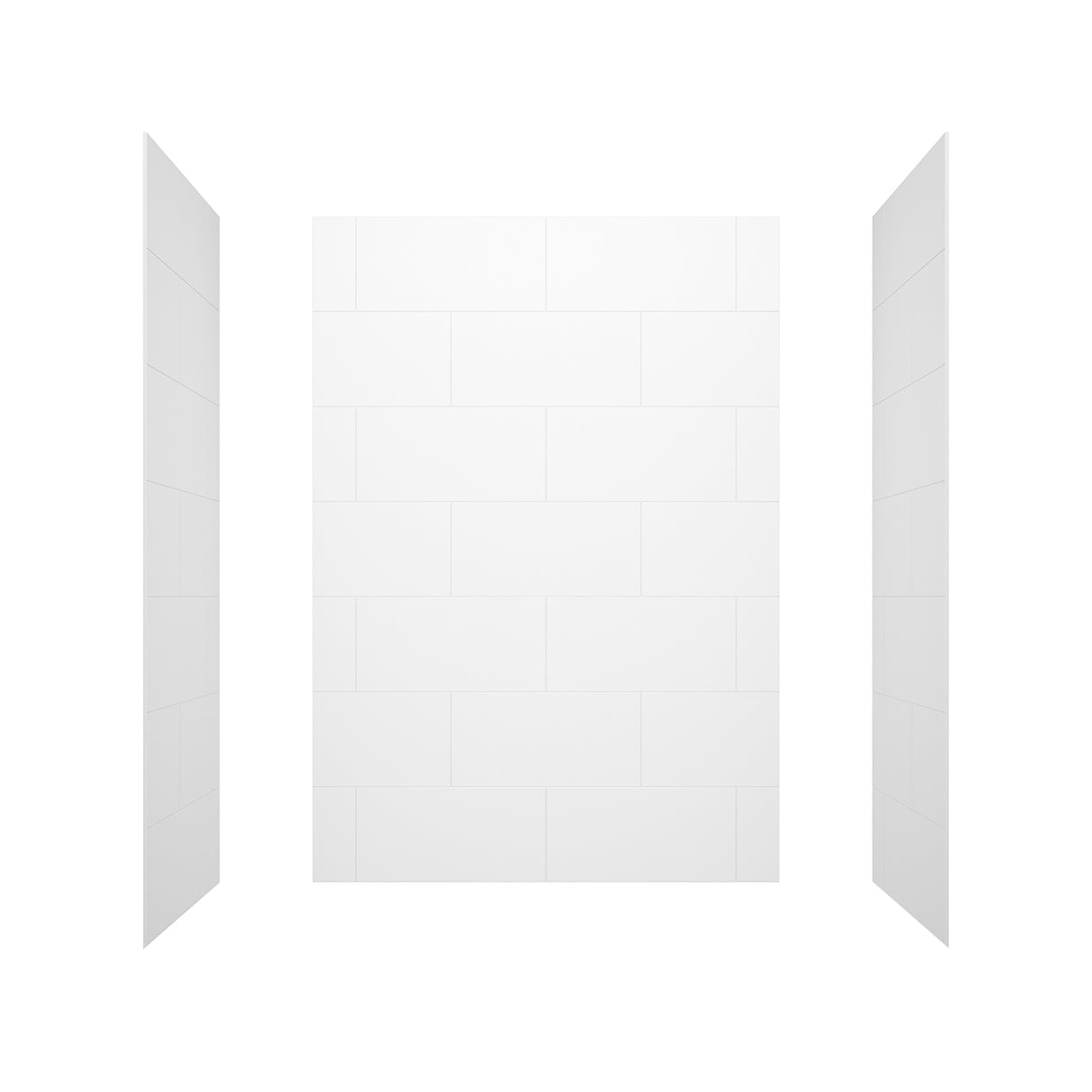 Denso 62 in. Solid Surface Glue up Back Wall in White