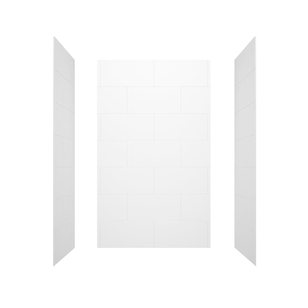 Denso 50 in. Solid Surface Glue up Back Wall in White