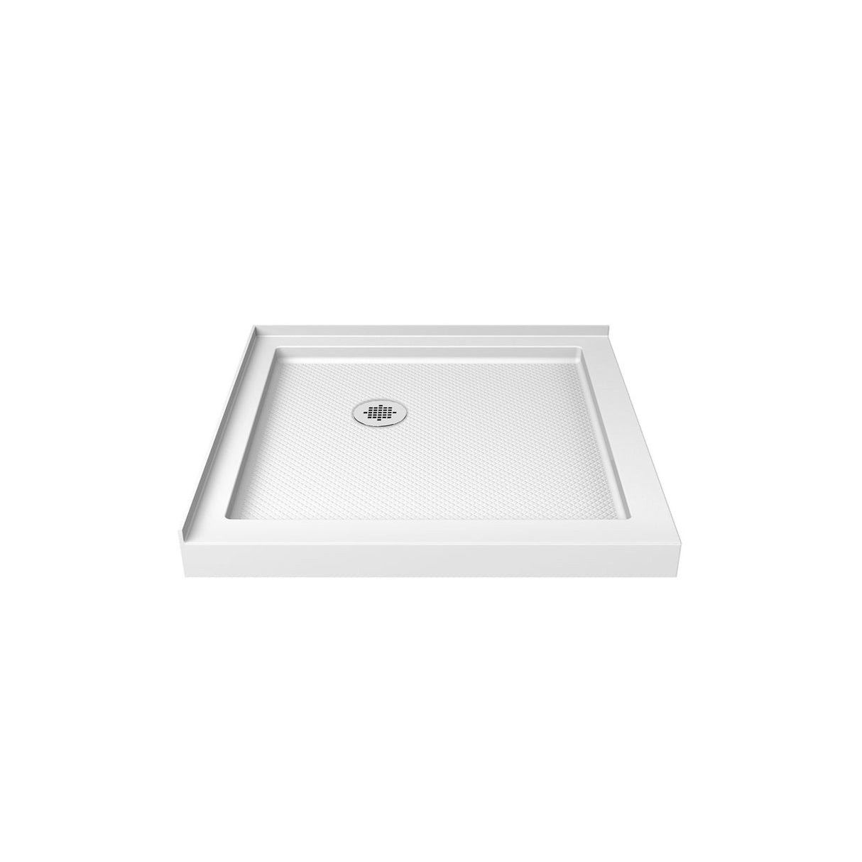 Roka 3232 Acrylic Corner Shower Base with Corner Drain in White