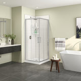 Roka 3232 Acrylic Corner Shower Base with Corner Drain in White