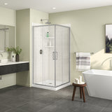 Roka 3636 Acrylic Corner Shower Base with Corner Drain in White