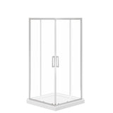 Scarlet 36 x 36 Acrylic Corner Drain Shower Kit in White with Clear Glass in Chrome