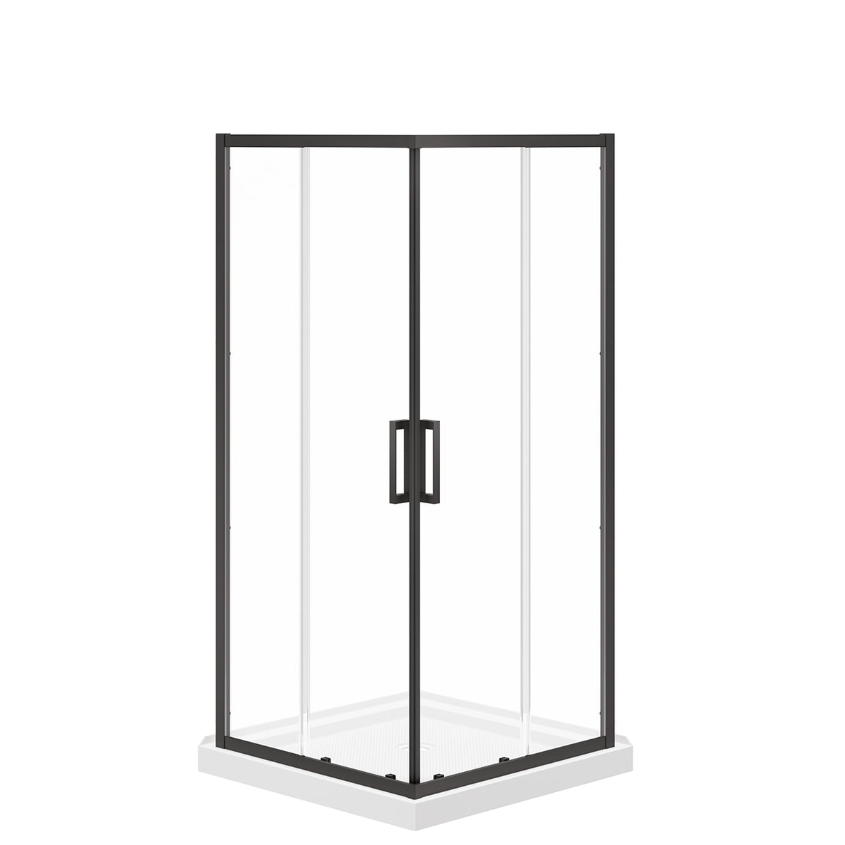 Scarlet 36 x 36 Acrylic Corner Drain Shower Kit in White with Clear Glass in Chrome