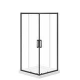 Scarlet 36 x 36 Acrylic Corner Drain Shower Kit in White with Clear Glass in Chrome