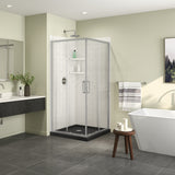 Scarlet 36 x 36 Acrylic Corner Drain Shower Kit in Black with Clear Glass in Chrome