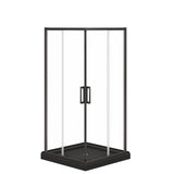 Scarlet 36 x 36 Acrylic Corner Drain Shower Kit in Black with Clear Glass in Chrome