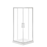 Scarlet 32 x 32 Acrylic Corner Drain Shower Kit in White with Clear Glass in Chrome