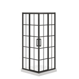 Scarlet 32 x 32 Acrylic Corner Drain Shower Kit in White with Clear Glass in Chrome