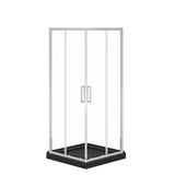 Scarlet 32 x 32 Acrylic Corner Drain Shower Kit in Black with Clear Glass in Chrome