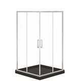 Scarlet 42 x 42 Acrylic Corner Drain Shower Kit in Black with Clear Glass in Chrome