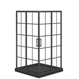 Scarlet 42 x 42 Acrylic Corner Drain Shower Kit in Black with Clear Glass in Chrome