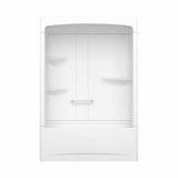 Camelia TSR-6032 Acrylic Alcove Right-Hand Drain Three-Piece Tub Shower in White