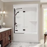 Camelia TSR-6032 Acrylic Alcove Right-Hand Drain Three-Piece Tub Shower in White