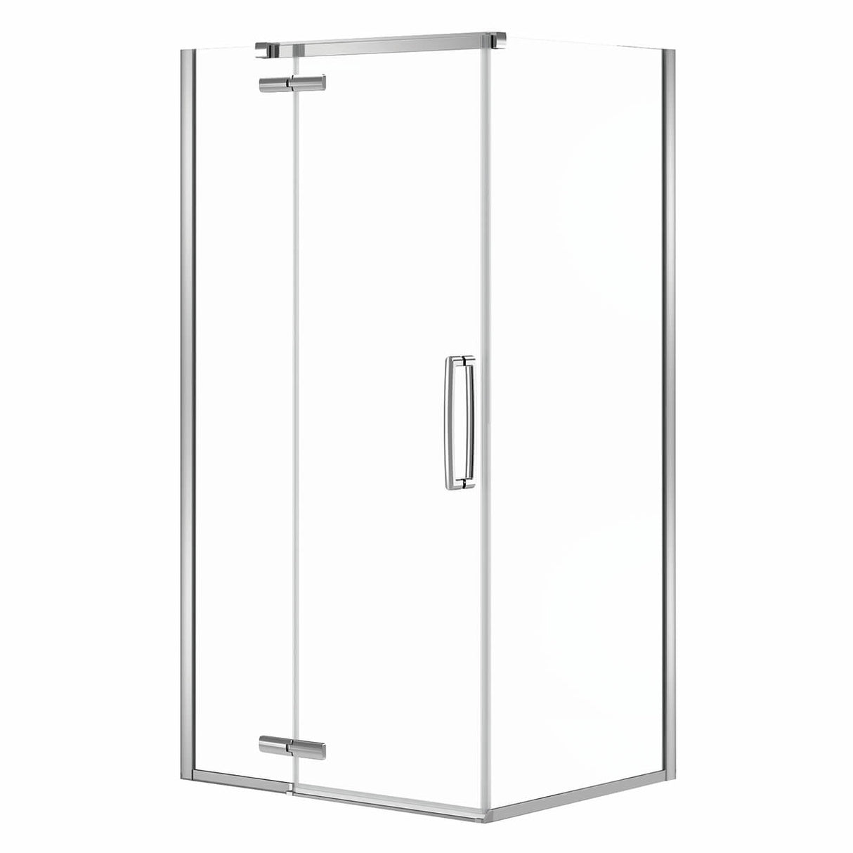 Link Curve Rectangular 42 x 34 x 75 in. 8mm Pivot Shower Door for Corner Installation with Clear glass in Chrome
