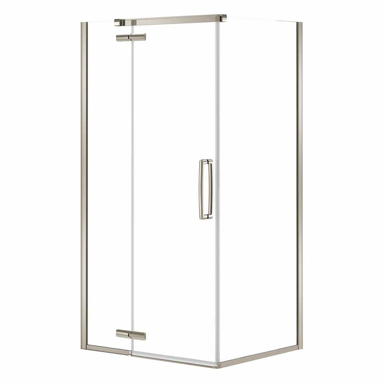 Link Curve Rectangular 42 x 34 x 75 in. 8mm Pivot Shower Door for Corner Installation with Clear glass in Chrome