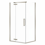 Link Curve Rectangular 42 x 34 x 75 in. 8mm Pivot Shower Door for Corner Installation with Clear glass in Chrome