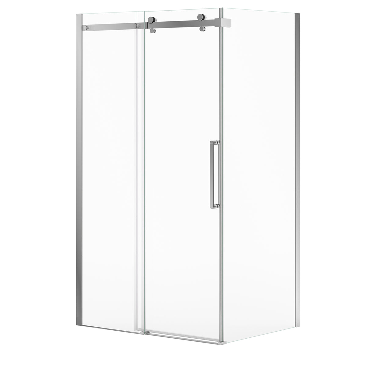 Halo Pro 48 x 36 x 78 3/4 in. 8mm Sliding Shower Door for Corner Installation with Clear glass in Chrome
