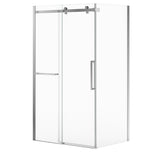 Halo Pro 48 x 32 x 78 3/4 in. 8mm Sliding Shower Door with Towel Bar for Corner Installation with Clear glass in Chrome