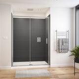 Connect Pro 55 ½-57 x 76 in. 6mm Sliding Shower Door for Alcove Installation with Clear glass in Chrome