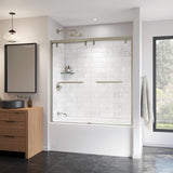 Uptown 56-59 x 58 in. 8 mm Bypass Tub Door for Alcove Installation with Clear glass in Chrome