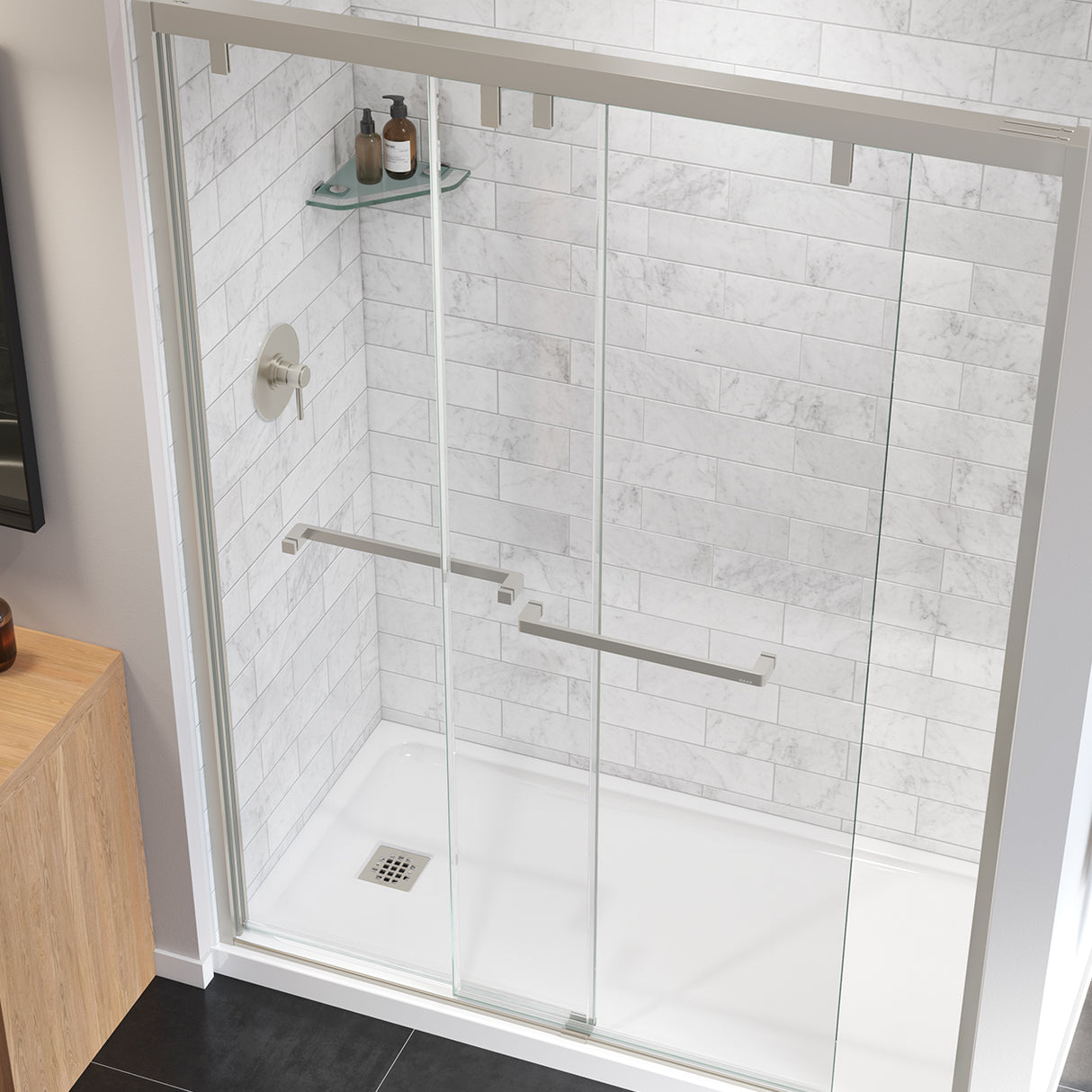 Uptown 56-59 x 76 in. 8 mm Bypass Shower Door for Alcove Installation with Clear glass in Chrome