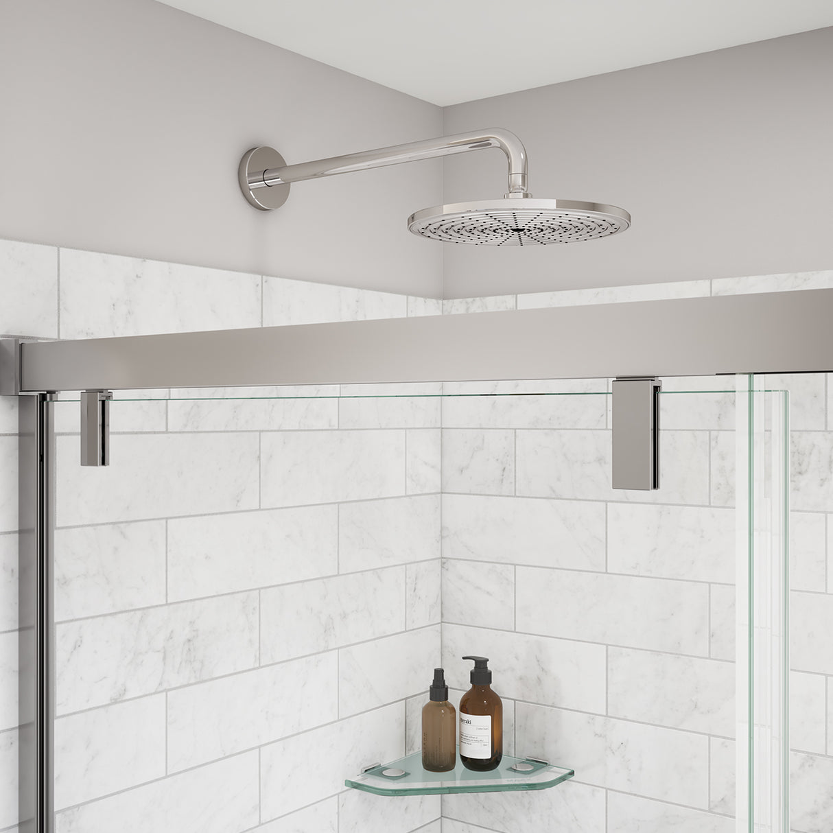 Uptown 44-47 x 76 in. 8 mm Sliding Shower Door for Alcove Installation with Clear glass in Chrome