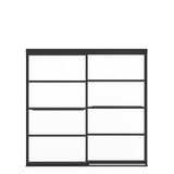 Incognito 57 Shaker 56-59 x 56 ¾ in. 8mm Bypass Tub Door for Alcove Installation with Shaker glass in Matte Black