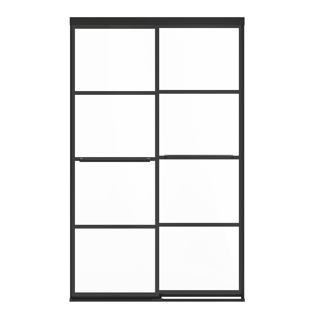 Incognito 76 Shaker 44-47 x 76 in. 8mm Bypass Shower Door for Alcove Installation with Shaker glass in Matte Black