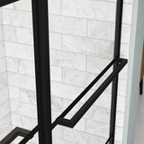 Incognito 76 Shaker 44-47 x 76 in. 8mm Bypass Shower Door for Alcove Installation with Shaker glass in Matte Black