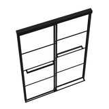 Incognito 76 Shaker 44-47 x 76 in. 8mm Bypass Shower Door for Alcove Installation with Shaker glass in Matte Black