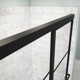 Incognito 76 Shaker 56-59 x 76 in. 8mm Bypass Shower Door for Alcove Installation with Shaker glass in Matte Black
