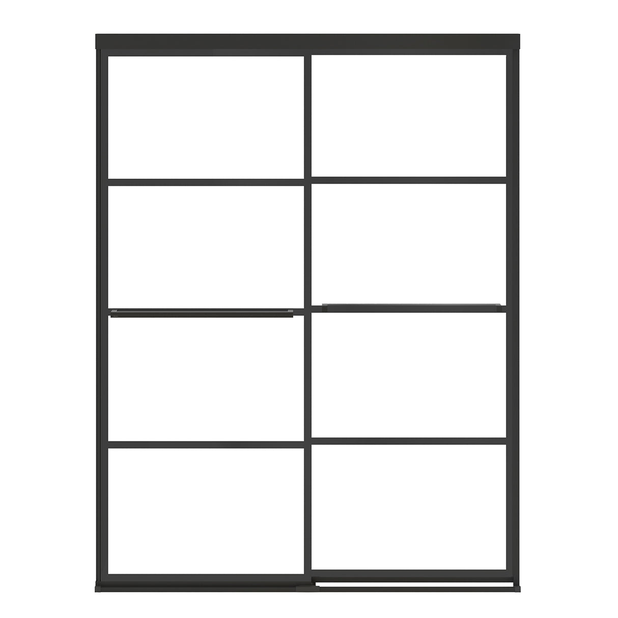Incognito 76 Shaker 56-59 x 76 in. 8mm Bypass Shower Door for Alcove Installation with Shaker glass in Matte Black