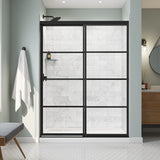 Incognito 76 Shaker 56-59 x 76 in. 8mm Bypass Shower Door for Alcove Installation with Shaker glass in Matte Black