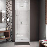 Reveal 71 32 ½-35 ½ x 71 ½ in. 8mm Pivot Shower Door for Alcove Installation with Clear glass in Chrome