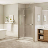 Reveal 71 41 ½-44 ½ x 71 ½ in. 8mm Pivot Shower Door for Alcove Installation with Clear glass in Chrome