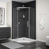 Link Curve Neo-angle 40 x 40 x 75 in. 8mm Pivot Shower Door for Corner Installation with Clear glass in Chrome