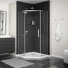Link Curve Neo-angle 40 x 40 x 75 in. 8mm Pivot Shower Door for Corner Installation with Clear glass in Chrome