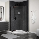 Link Curve Neo-angle 40 x 40 x 75 in. 8mm Pivot Shower Door for Corner Installation with Clear glass in Chrome