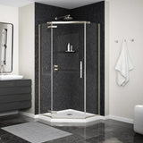 Link Curve Neo-angle 40 x 40 x 75 in. 8mm Pivot Shower Door for Corner Installation with Clear glass in Chrome