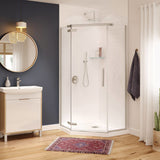 Hana Neo-angle 38 x 38 x 75 in. 8mm Pivot Shower Door for Corner Installation with Clear glass in Chrome