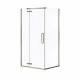 Hana Rectangular 42 x 34 x 75 in. 8mm Pivot Shower Door for Corner Installation with Clear glass in Chrome