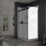 Duel and Inverto Return Panel for 32 in. Base with Clear glass in Chrome