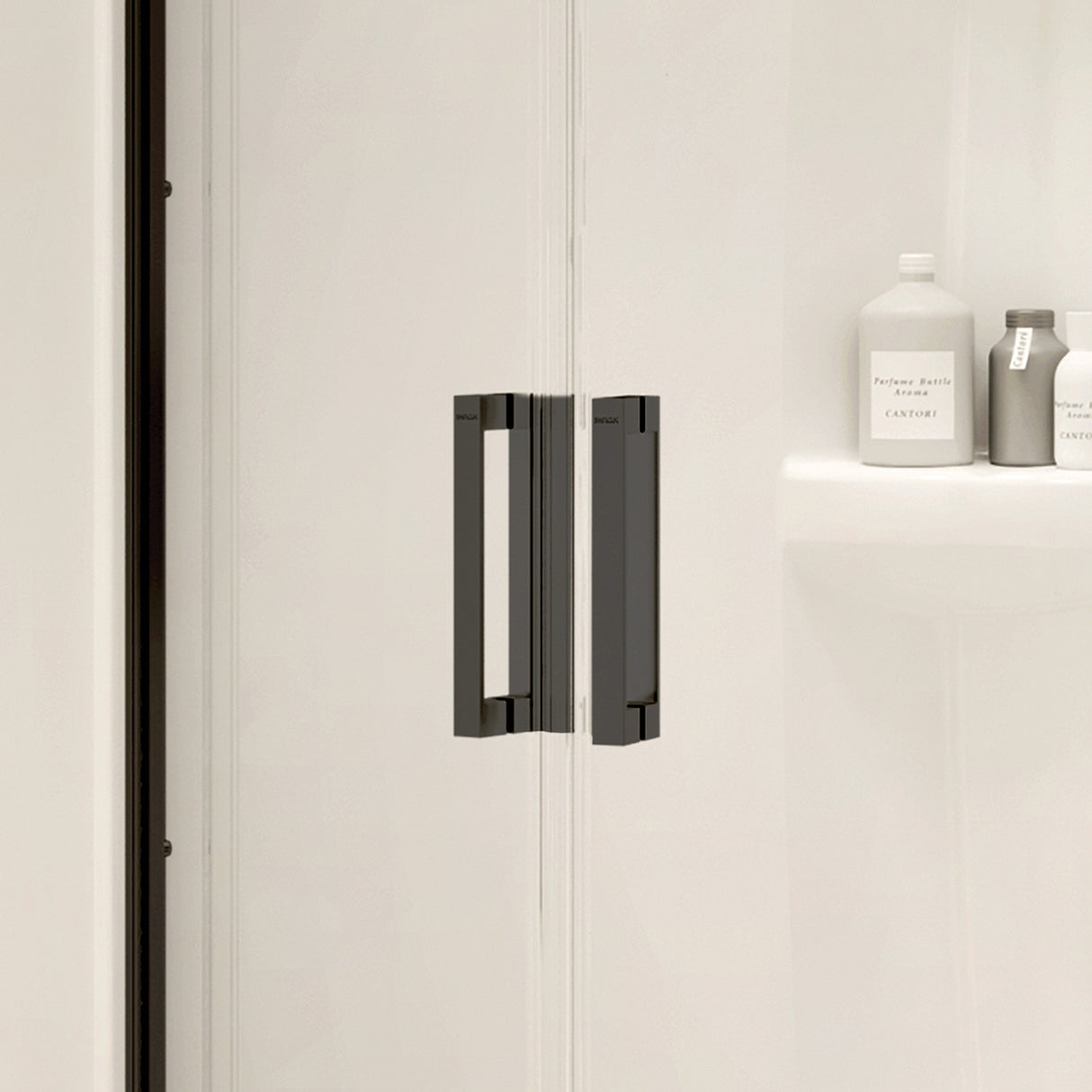 Radia Neo-round 36 x 36 x 71 ½ in. 6 mm Sliding Shower Door for Corner Installation with Clear glass in Chrome