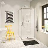 Radia Square 36 x 36 x 71 ½ in. 6 mm Sliding Shower Door for Corner Installation with Clear glass in Chrome